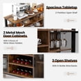 thumbnail image 6 of Gymax Wine Bar Cabinet 55-Inch Buffet Sideboard with 8-Bottle Wine Racks Brown, 6 of 10