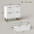 thumbnail image 3 of HOMCOM 2 Drawer File Cabinet Lateral Filing Cabinet High Gloss White, 3 of 10