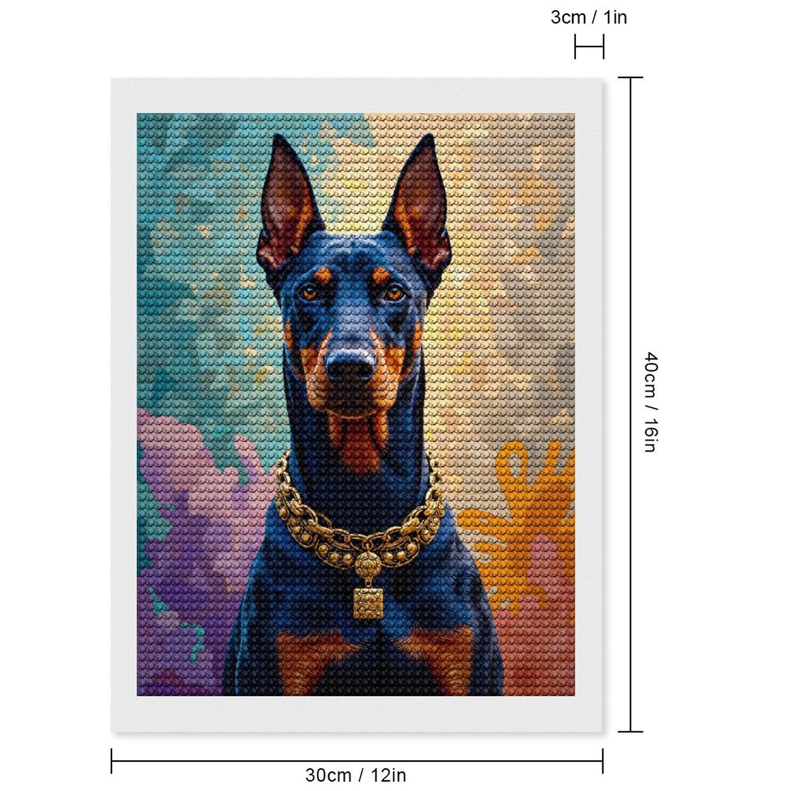 Diamond Art Kits for Adults, Noble Canine Vibrant Mosaic Background 5D Diamond Painting Kits for Adults Beginners, DIY Full Drill Diamond Painting, Gem Art and Crafts 12x16