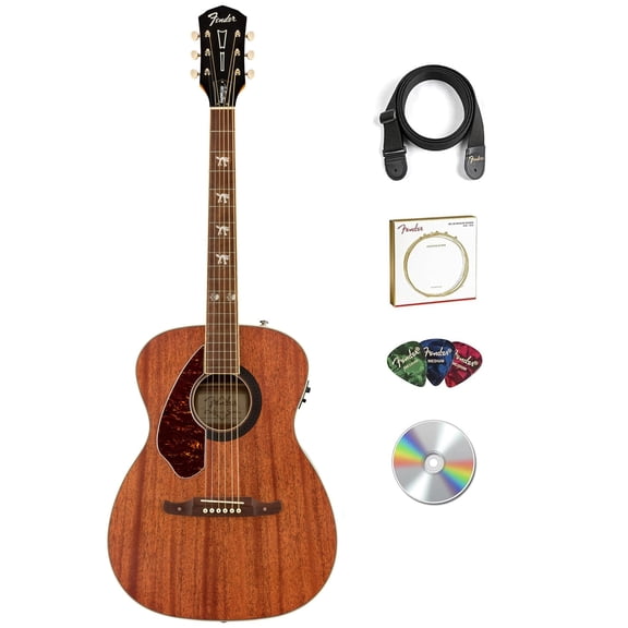 Fender Tim Armstrong Hellcat Acoustic Guitar, Left Handed - Natural w/ Strap