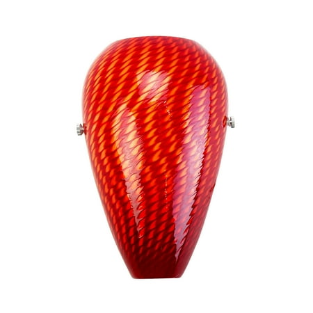 

Jesco Lighting WS296 Aura One Light Wall Sconce Satin Nickel Finish with Red Glass
