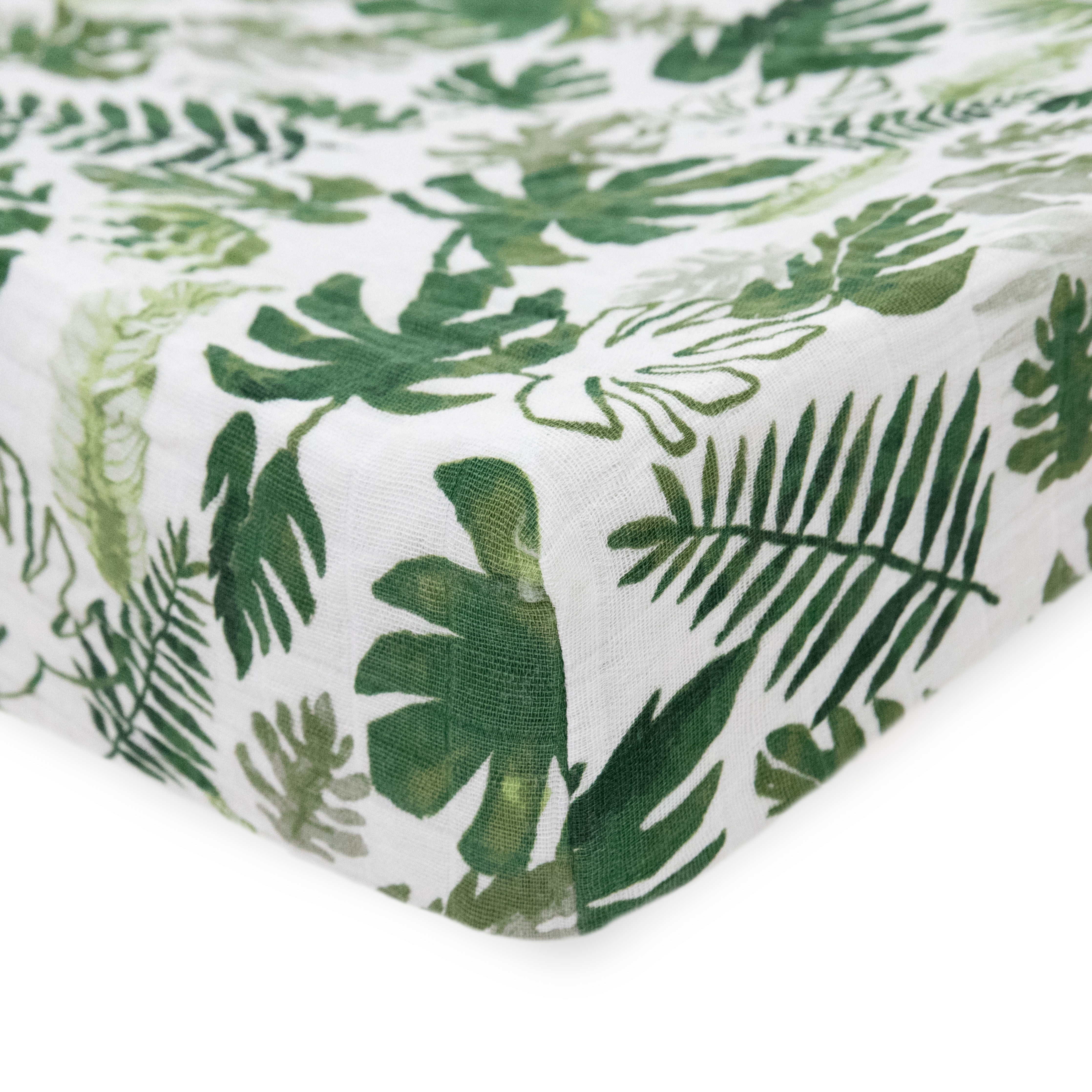 Little Unicorn Cotton Muslin Changing Pad Cover, Wipeable - Leaf