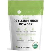 Kate Naturals Psyllium Husk Powder (Organic, Fine Ground) for Baking & Smoothies, Gluten Free, Keto Friendly, Non-GMO Fiber for Bread, Juice & Recipes, 12oz