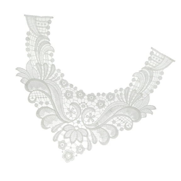 Embroidered lace of flower Neckline White Flowers Neck Collar Patch Clothes Sewing Decoration Applique