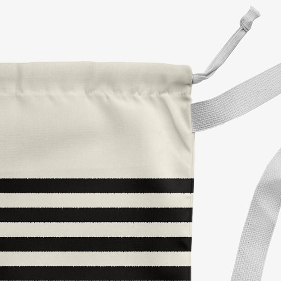Simply Daisy Canvas Stripe 18 x 29 in Black Laundry Bag