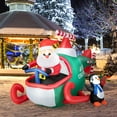 thumbnail image 3 of Costway 6.5FT Christmas Inflatable Santa Claus Driving Helicopter &Penguin Holding Gift, 3 of 10