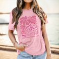 thumbnail image 2 of Trendfront Womens Pink Ribbon T Shirts Oversize Drop Shoulder Short Sleeve Loose Fit Tops Trendy Fashion Tee Cancer Awareness Outfits, 2 of 5