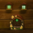 thumbnail image 4 of Decoración marrón para tronco de árbol, casa de duendes, duendes, hadas, decoración de jardín de hadas, puerta, ventanas, 4 of 5
