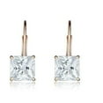 thumbnail image 6 of AVORA 10K Yellow Gold Princess-cut 6mm Simulated Diamond CZ Lever-back Drop Earrings, 6 of 6
