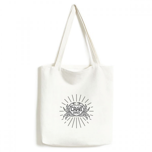 Crab Sketch Marine Organism Radial Tote Canvas Bag Shopping Satchel Casual Handbag
