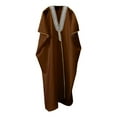 thumbnail image 4 of IWRICH Men's Abaya (Bisht) - Cloak Arab Dress Brown XXL, 4 of 5