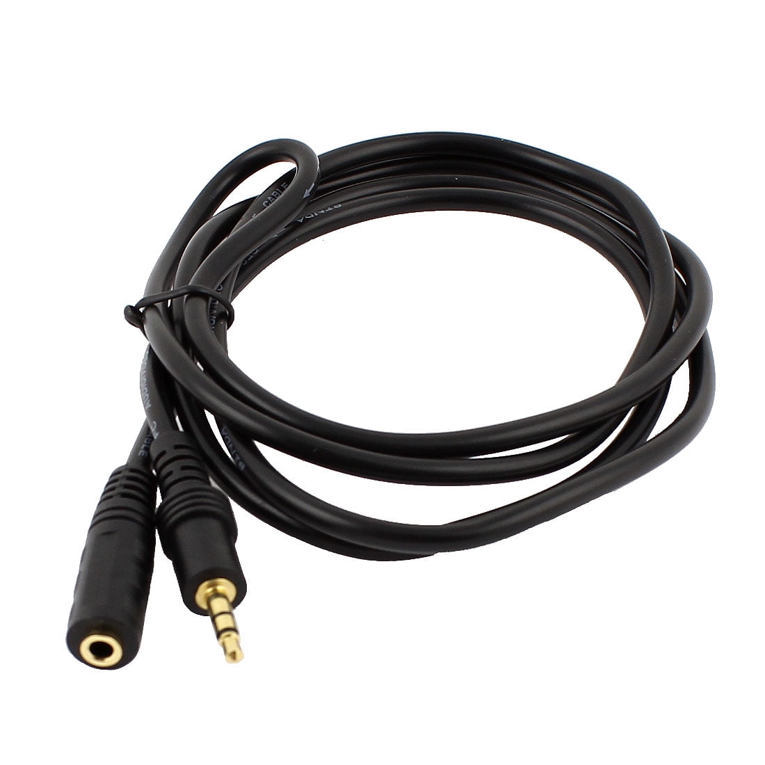 Black 3.5mm Stereo Male to Female Audio Extension Cable Cord 1.5M