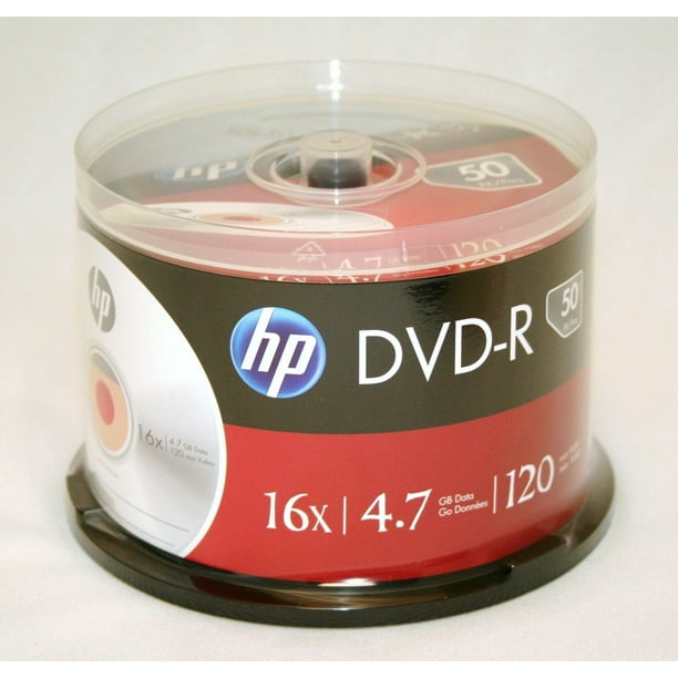50pk Hp Logo 16x Dvd R Dvdr Blank Disc Storage Media 4 7gb With Cake Box Walmart Com Walmart Com