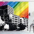 thumbnail image 1 of Ambesonne Colorful Shower Curtain, Black White Cityscape, 69"Wx75"L, Multicolor, 1 of 3
