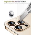 thumbnail image 4 of Southwit for iPhone 14 Pro and iPhone 14 Pro Max Camera Lens Protector Metal Plus Tempered Glass Screen Camera Cover for iPhone 14 Pro 6.1"/ iPhone 14 Pro Max Gold, 4 of 5