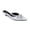 Silver, variant on XYD Women Mules Layered Buckles Pointed Toe Tapered Low Heel Slippers Slip-on Fashion Sandals Casual Dressy Shoes Size 7 Black