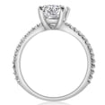thumbnail image 4 of Empire Jewel 1.3 Ct Round Brilliant Cut Lab Created Diamond Ring - 14K White Gold Over Women's Wedding Engagement Rings - Simple Solitaire With Accents Handmade Wedding Anniversary Engagement Ring, 4 of 7