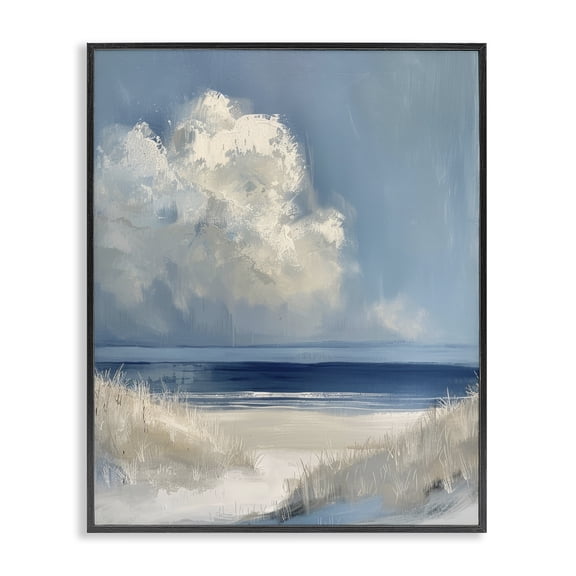 Stupell Industries Transitional Dark Waters Ahead Black Framed Giclee Art, 11 x 14, by Petals Prints Design