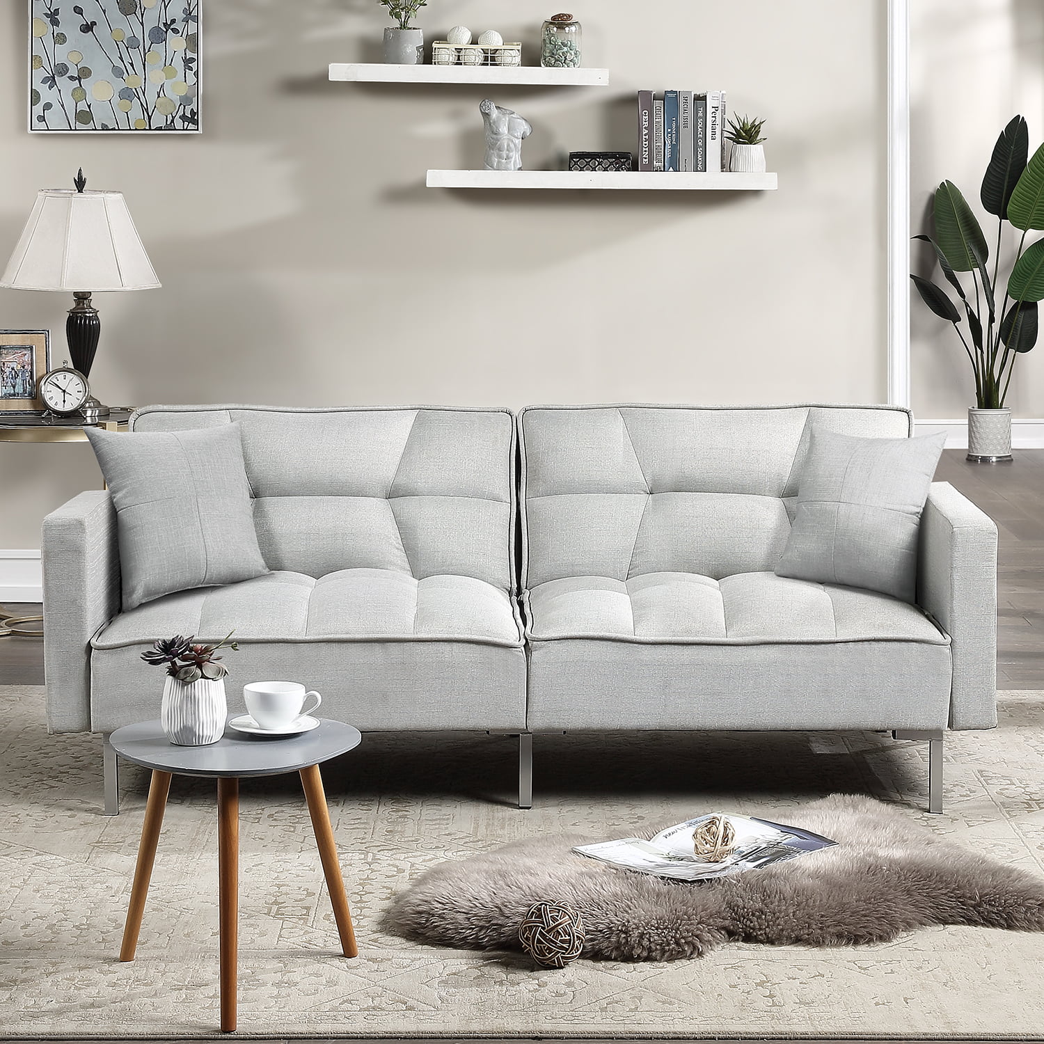 Clearance Mid Century Modern Sofa Bed Sectional Sofa With Metal Legs