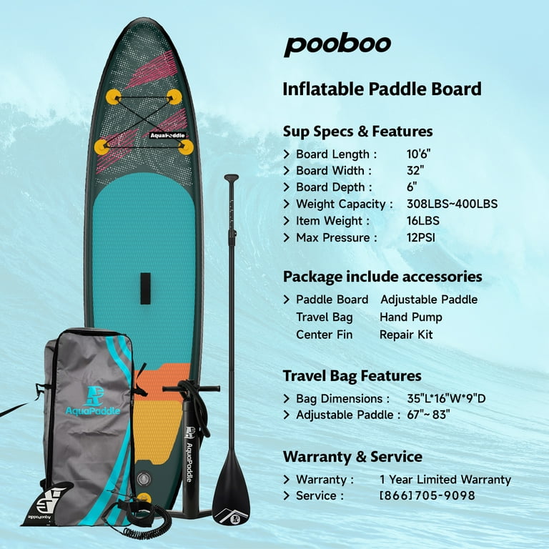LNOW 10'6" Inflatable Stand Up Paddle Board photo 7