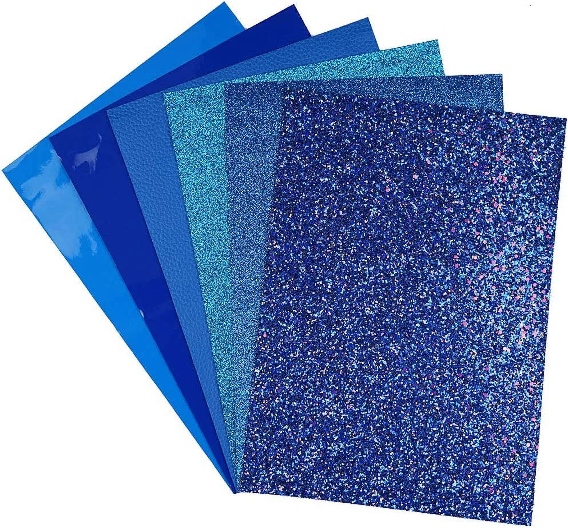 Shalun 50pcs Printed Glitter Faux Leather Sheets 8x12inch Assorted