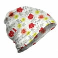 thumbnail image 1 of Spring Unisex Beanie, Beauty of Summer Blossoms, Hiking Outdoors, Red Yellow Green and Grey, by Ambesonne, 1 of 1