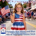 thumbnail image 3 of Fuebueo Red White Blue Hair Glitter Stick,Patriotic Glitter for 4th of July Outfits, Fourth of July Accessories for Women/Men, Waterproof Glitter Decorations for Party, Set A, 3 of 10