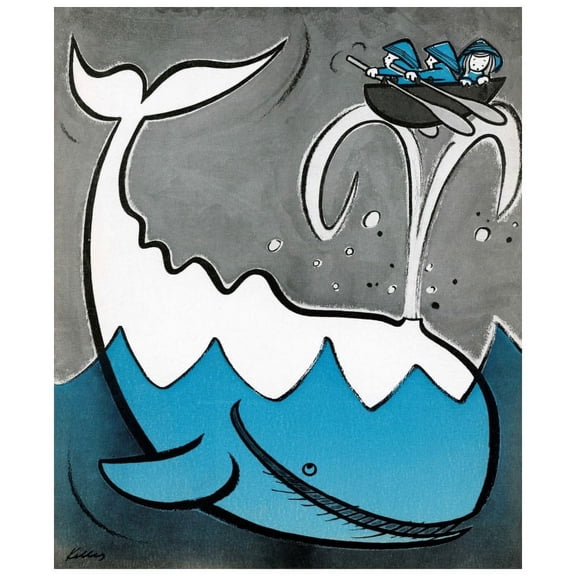 Marmont Hill "Big Whale" by Curtis Painting Print on Canvas