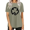 thumbnail image 1 of Pxiakgy Vente Chaude! T-Shirt Trèfle de la Saint-Patrick pour Femmes Chanceux Irlandais Manches Courtes T-Shirt Graphique Trèfle Mode Décontractée Col Rond Manches Courtes Imprimé, 1 of 6