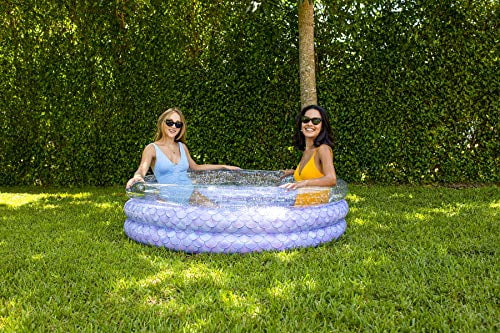 Poolcandy Mermaid Collection Inflatable Glitter Sunning Pool - 60 x 60 x 15