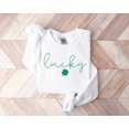 thumbnail image 3 of Lucky Sweatshirt, Clover Sweatshirt, St Patricks Day Sweatshirt, Saint Patrick's Pullover, Lucky Sweater, Clovers, Simple Holiday Sweater,, 3 of 4
