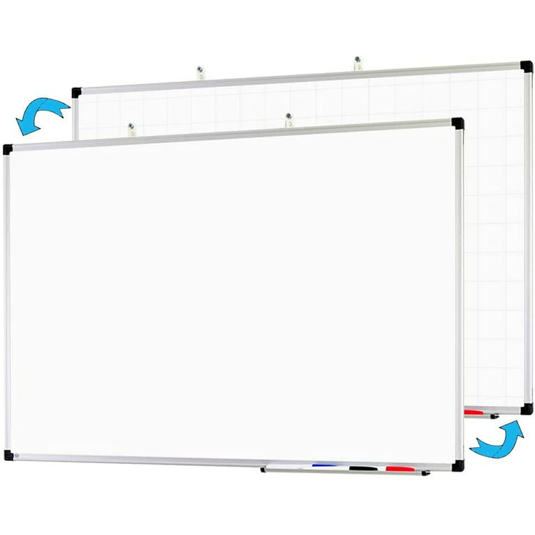 AMUSIGHT Double-Sided Magnetic Whiteboard, 24 x 18 Dry Erase Board Black  Aluminum Frame for Wall, White Board Dry Erase Marker Board for Kitchen