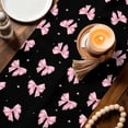 thumbnail image 3 of Valentine's Day Table Runner 72 Inches, Pink Bows Shining Stars Modern Black Bed Runner Dresser Scarves Tabletop for Indoor Outdoor Parties/Ceremony/Banquet, 14" x 72", 3 of 8
