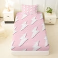 thumbnail image 3 of Erosebridal Cartoon Lightning Twin Sheet Sets,Pink And White Bedding For Girls Kids 3 Pieces, 3 of 6