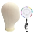 thumbnail image 4 of Cabeza de maniquí con soporte para pelucas, color , profesional, multiusos, base estable, lienzo para exhibición, secado de sombreros, gorras de 58 centímetros, 4 of 8
