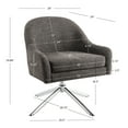 thumbnail image 5 of Linon Lassiter Mid-Century Accent Chair with Swivel, Granite, 5 of 11