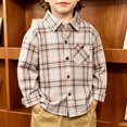 thumbnail image 6 of Gubotare Boys Button Down Shirts Long Sleeve Toddlers and Kids Boys Snap Flannel Shirt Jacket Cozy Plaid Jacket 7T 8T, 6 of 8