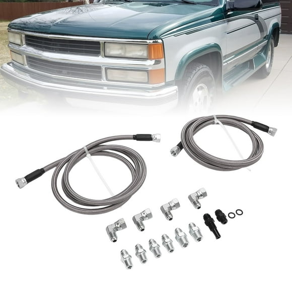 Transmission Cooler Line Kit, Improve Cooling Efficiency Stainless Steel PTFE Transmission Oil Cooler Hose Kit 6AN 70 Inch for 4L80E TH350 TH400 4L60E 700R4