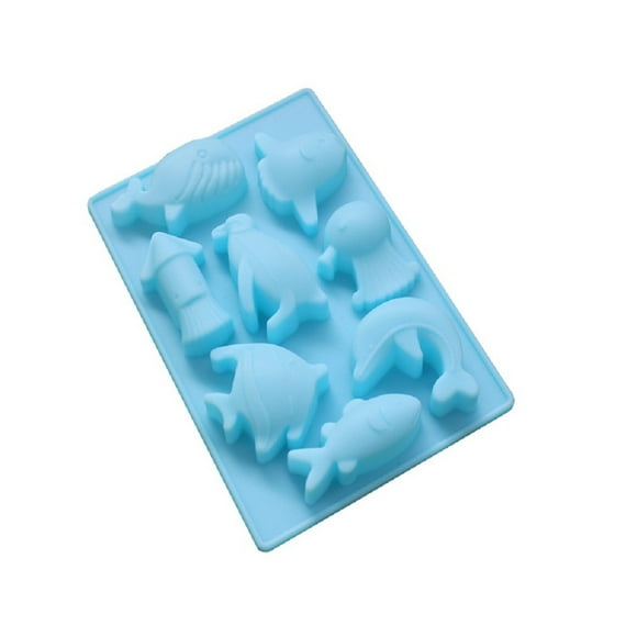 WJSXC 8 Sea World Dolphin Silicone Chocolate Shapes Silicone Soap Jelly Shapes