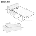 thumbnail image 2 of Harper & Bright Designs Twin Size Folding Ottoman Sleeper Bed with Mattress, PU Convertible Guest Bed, Brown, 2 of 9
