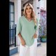 thumbnail image 5 of Blusas Elegantes e Informales para Mujer, de 1/2, para Oficina, de , con Cuello en V, Color Verde Frijol, Talla XXL, 5 of 9