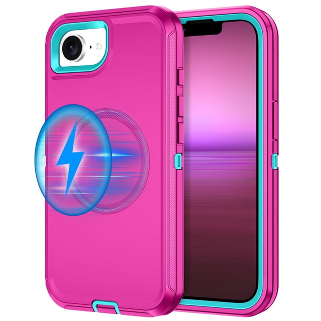Funda de teléfono I-HONVA para iPhone 16e, a prueba de golpes, cuerpo entero, rosa