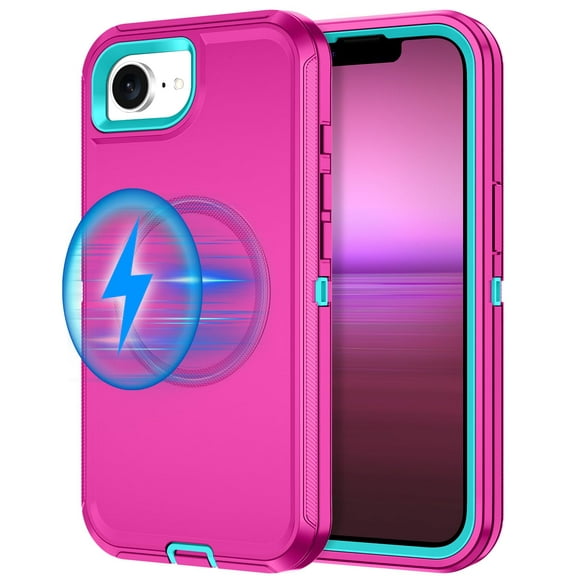 Funda de teléfono I-HONVA para iPhone 16e, a prueba de golpes, cuerpo entero, rosa