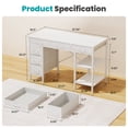 thumbnail image 5 of EDX 47 Inch Computer Desk with Fabric Drawers & Storage Shelves,Small Home Office Desk Study Table for Home office Bedroom,White, 5 of 7