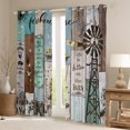 thumbnail image 2 of Farmhouse Windmill Curtains & Drapes, Rustic Cabin Lodge Blackout Curtains Barn Wooden Vintage Curtains Farmhouse Gifts For Women, Sunflower Dandelion Farm Animal Window Curtains 2 Panels 38"Wx54"L, 2 of 5
