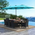 thumbnail image 5 of Gymax 11 PCS Patio Dining Set w/ 15ft Double-Sided Patio Umbrella (Base Included) Beige, 5 of 6