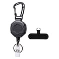 thumbnail image 2 of GUOOL Retractable Keychain with Phone Tether Carabiner Badge Holder for Traveling Style A, 2 of 9