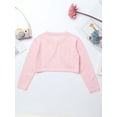thumbnail image 4 of DPOIS Kids Girls Knit Cropped Bolero Shrug Cardigan Sweater Dress Coat Pink 4, 4 of 7