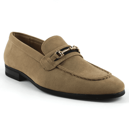 Men s Dress Shoes Loafer with Gold Buckle Slip On Formal Modern Classic