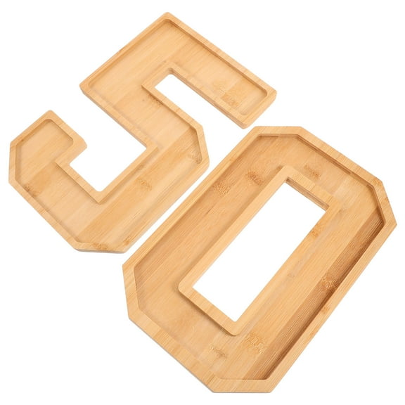 HOMEMAXS 1 Set Birthday Party Anniversary Fillable Charcuterie Tray Number 50 Charcuterie Tray Wooden Serving Tray